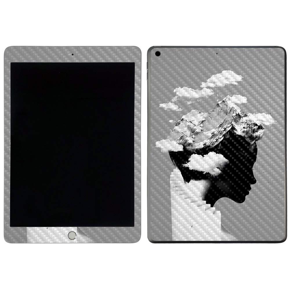 MightySkins Carbon Fiber Skin for Apple iPad 7th Gen. (10.2" 2019) - Cloudy Day | Protective, Durable Textured Carbon Fiber Finish | Easy to Apply, Remove, and Change Styles | Made in The USA