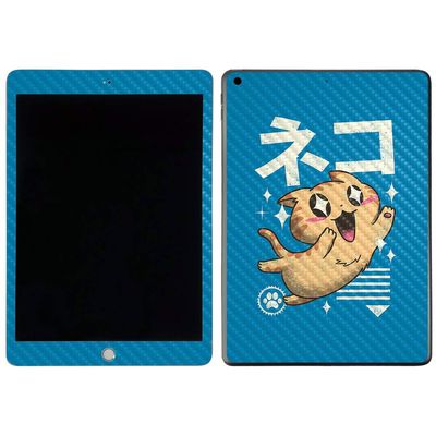 MightySkins Carbon Fiber Skin For Apple iPad 7th Gen. (10.2" 2019) - Corgi Kawaii | Protective, Durable Textured Carbon Fiber Finish | Easy To Apply, Remove, and Change Styles | Made in the USA, Model Number: CF-APIP1019-Corgi Kawaii