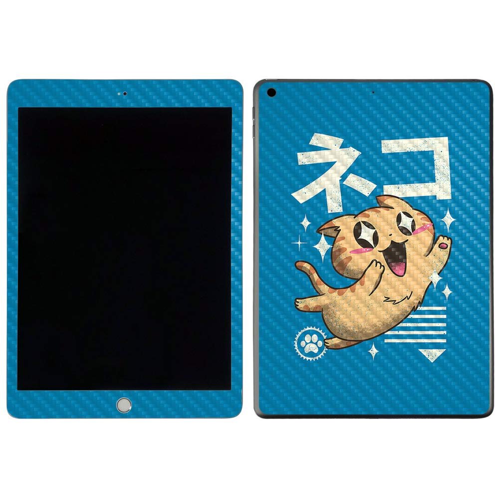 MightySkins Carbon Fiber Skin For Apple iPad 7th Gen. (10.2" 2019) - Corgi Kawaii | Protective, Durable Textured Carbon Fiber Finish | Easy To Apply, Remove, and Change Styles | Made in the USA, Model Number: CF-APIP1019-Corgi Kawaii