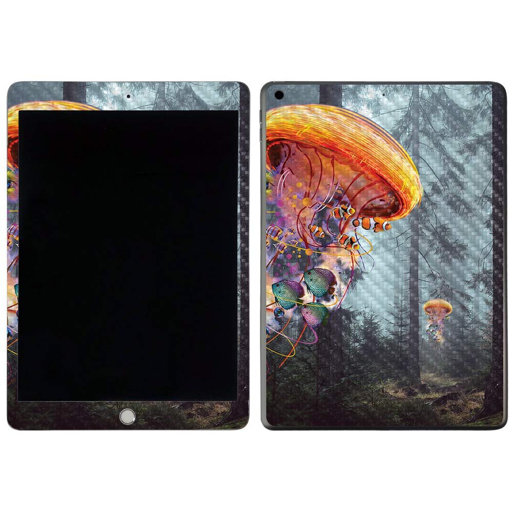 MightySkins Carbon Fiber Skin For Apple iPad 7th Gen. (10.2" 2019) - Skater Penguin | Protective, Durable Textured Carbon Fiber Finish | Easy To Apply, Remove, and Change Styles | Made in the USA, Model Number: CF-APIP1019-Skater Penguin