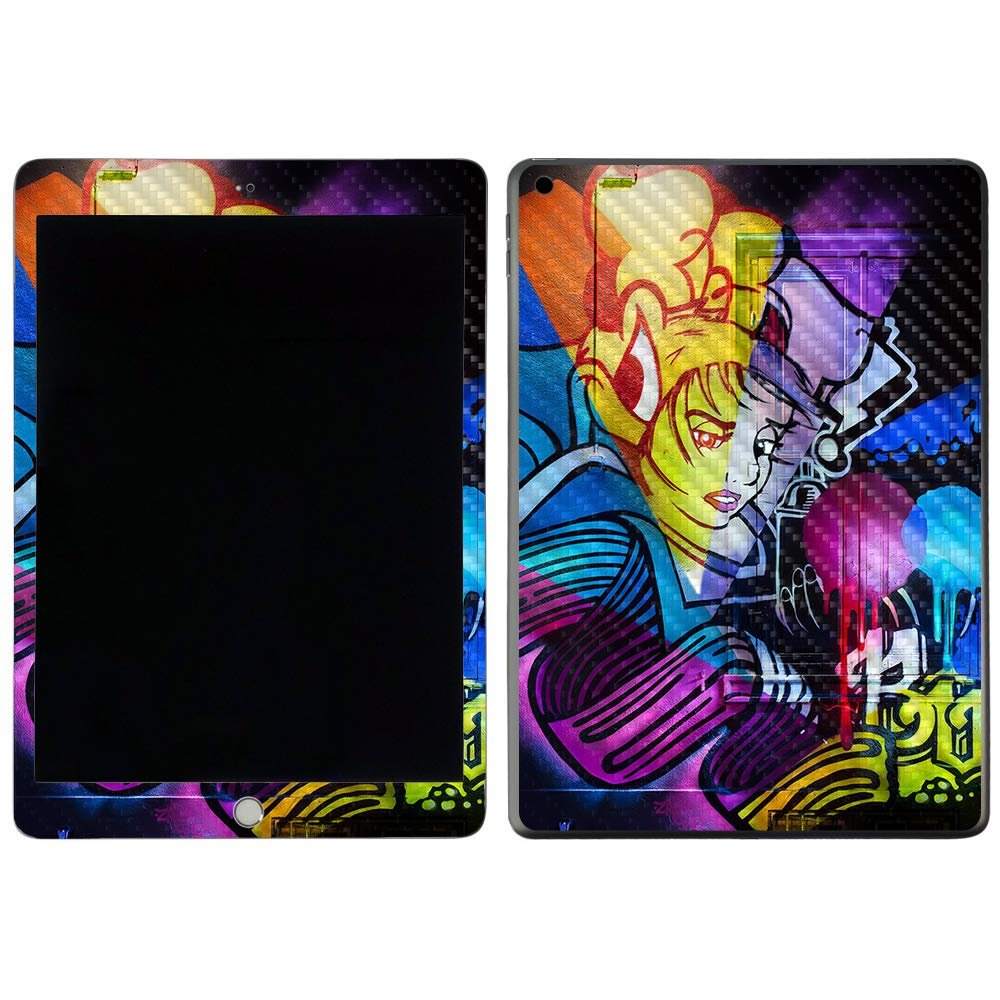 MightySkins Carbon Fiber Skin for Apple iPad 7th Gen. (10.2" 2019) - Midnight Mischief | Protective, Durable Textured Carbon Fiber Finish | Easy to Apply, Remove, and Change Styles | Made in The USA