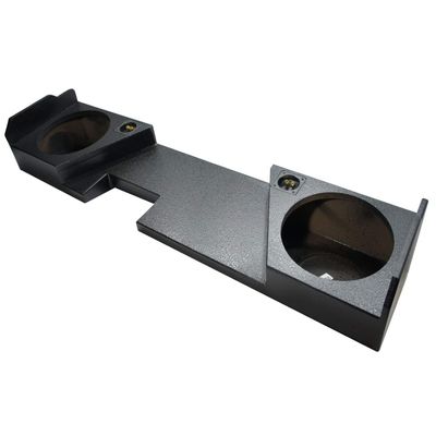 American Sound Connection Compatible with GMC Sierra 2014-2018 Double Cab Dual 12" Sub Box Enclosure - Rhino Coated
