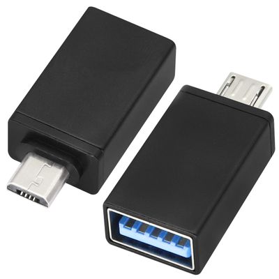 AAOTOKK OTG Micro USB Adapter, Aluminum Alloy Male to USB 2.0 A Female OTG (On The Go) Adapter for Android Smartphone Tablets and More USB Devices (2 Pack-Black)