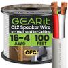 GEARit 16/4 Speaker Wire (100 Feet) 16AWG Gauge - Fire Safety in Wall Rated Audio Speaker Wire Cable / CL2 Rated / 4 Conductors - OFC Oxygen-Free Copper, White 100ft view 1