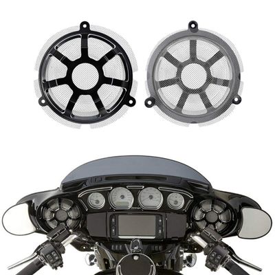 HDBUBALUS Motorbike Speaker Grill Masks Front Brust Trim Grill Cover Fit for Harley Touring Electra Glide Ultra Classic Street Glide FLHX CVO Black
