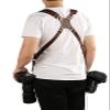 Alomejor Camera Strap Accessories for Two Cameras Professional Adjustable Leather Rivet Double Harness Shoulder Strap for Camera view 1