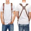 Alomejor Camera Strap Accessories for Two Cameras Professional Adjustable Leather Rivet Double Harness Shoulder Strap for Camera view 4