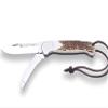 Joker Multifunction Hunting pocket folding Knife Canguro II 127, 3.14 inches mova Stainless Steel Blade + Skinning Blade, Olive Wood Handle or Stag Horn, Fishing Tool, Hunting, Camping and Hiking (Stag Horn) view 1