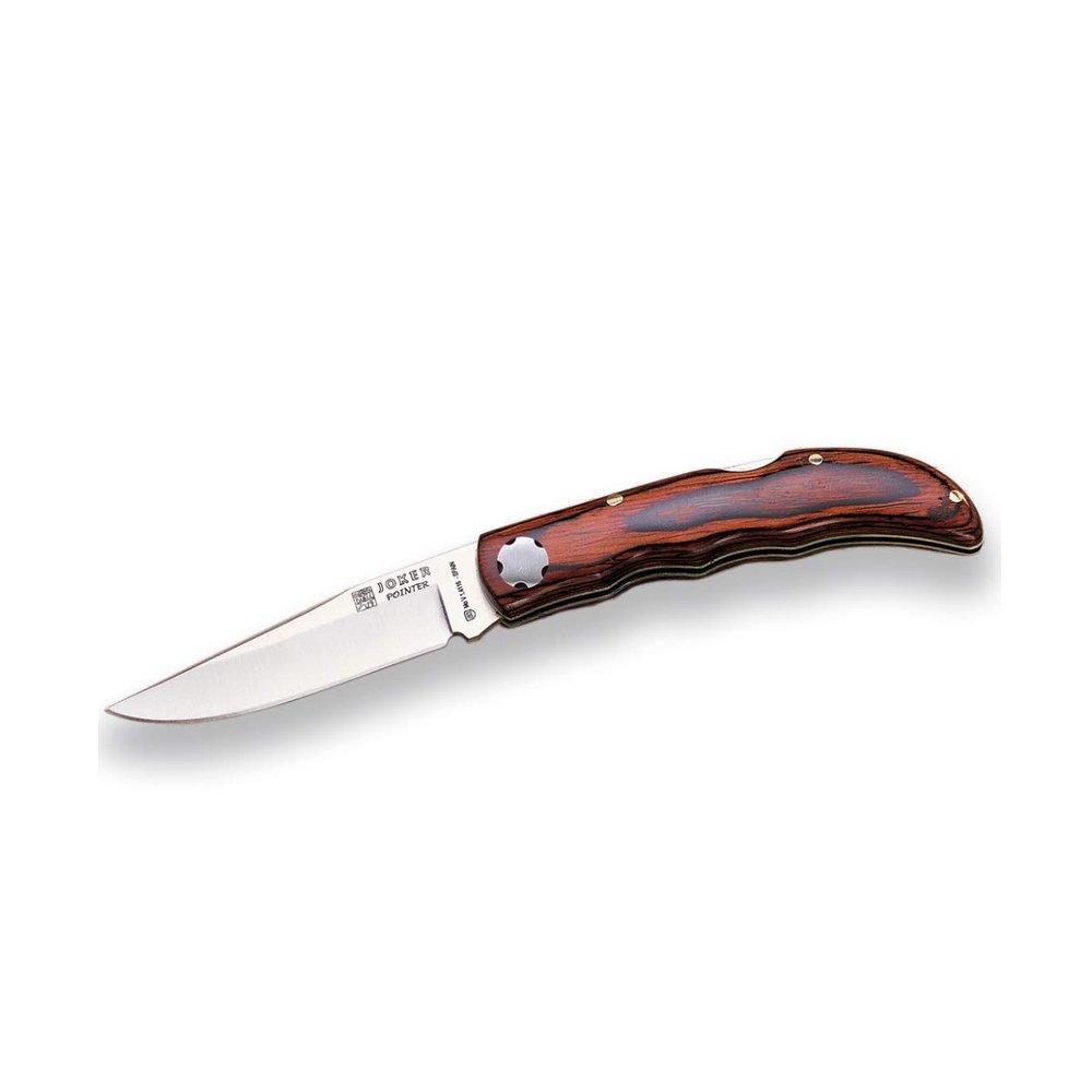Joker Sports Pocket Knife with Handle in red Wood Pointer NR69, Blade MOVA 2.95 inches, Fishing Tool, Hunting, Camping and Hiking