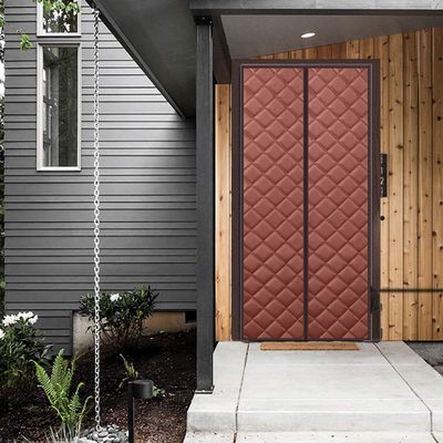 WUZMING-Thermal Insulated Door Curtain, Magnets Screen Door, Winter Cold Protection Keep Warm Cotton Door Curtain Used for Terrace Entrance Door, 50 Sizes (Color : Brown, Size : 120x220cm)