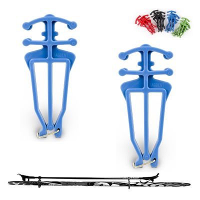 Bagdent Cross Country Skis and Poles Holder  1 Pair, Universal Nordic Ski Pole Carrier (Blue)