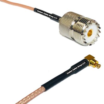 0.5 feet RG316 SO239 UHF Female to MC Card Male Angle RF Pigtail Coaxial Cable
