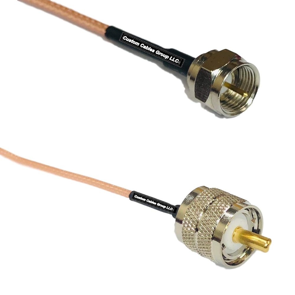 0.5 feet RG316 F Male to PL259 UHF Male RF Pigtail Coaxial Cable