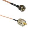 0.5 feet RG316 F Male to PL259 UHF Male RF Pigtail Coaxial Cable view 1