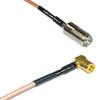 1 feet RG316 Mini UHF Female to SMB Female Angle RF Pigtail Coaxial Cable view 1