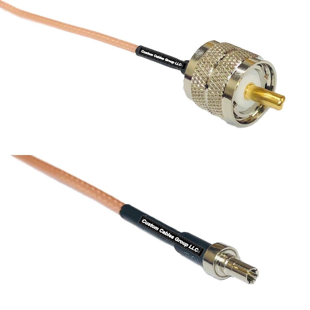 0.5 feet RG316 PL259 UHF Male to CRC9 Male RF Pigtail Coaxial Cable