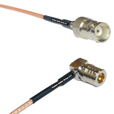 0.5 feet RG316 BNC Female to QMA Male Angle RF Pigtail Coaxial Cable
