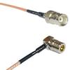 0.5 feet RG316 BNC Female to QMA Male Angle RF Pigtail Coaxial Cable view 1