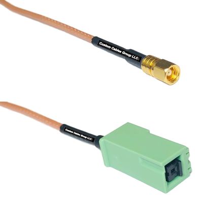0.5 feet RG316 SMC Female to GT5-1S Green RF Pigtail Coaxial Cable