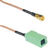 0.5 feet RG316 SMC Female to GT5-1S Green RF Pigtail Coaxial Cable view 1
