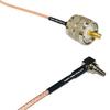 0.5 feet RG316 PL259 UHF Male to CRC9 Male Angle RF Pigtail Coaxial Cable view 1