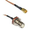 1 feet RG316 SMB Female to RP-TNC Female Bulkhead RF Pigtail Coaxial Cable view 1