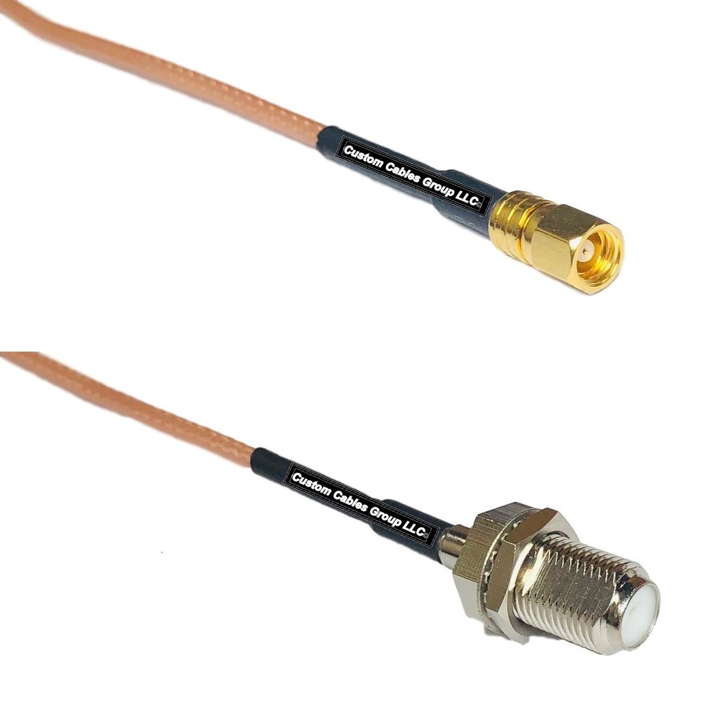 0.5 feet RG316 SMC Female to F Female RF Pigtail Coaxial Cable