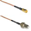 0.5 feet RG316 SMC Female to F Female RF Pigtail Coaxial Cable view 1