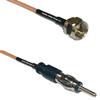 6 feet RG316 F Male to AM/FM Male RF Pigtail Coaxial Cable view 1