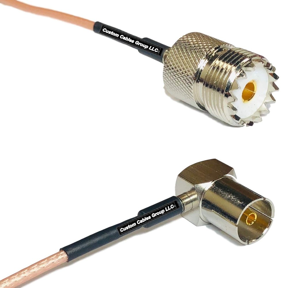 0.5 feet RG316 SO239 UHF Female to DVB Pal Female Angle RF Pigtail Coaxial Cable