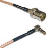 0.5 feet RG316 DVB TV Pal Male to MS162 Male Angle RF Pigtail Coaxial Cable view 1
