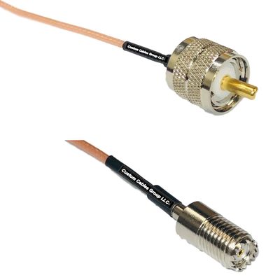 0.5 feet RG316 PL259 UHF Male to Mini UHF Female RF Pigtail Coaxial Cable