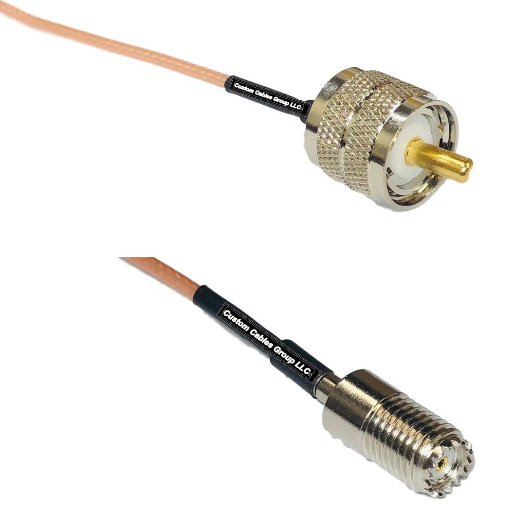 0.5 feet RG316 PL259 UHF Male to Mini UHF Female RF Pigtail Coaxial Cable