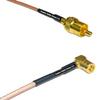 0.5 feet RG316 RCA Male to SMB Female Angle RF Pigtail Coaxial Cable view 1