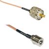 0.5 feet RG316 PL259 UHF Male to QMA Male RF Pigtail Coaxial Cable view 1