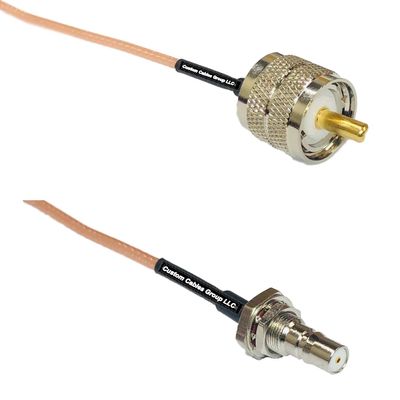 3 feet RG316 PL259 UHF Male to QMA Female Bulkhead RF Pigtail Coaxial Cable