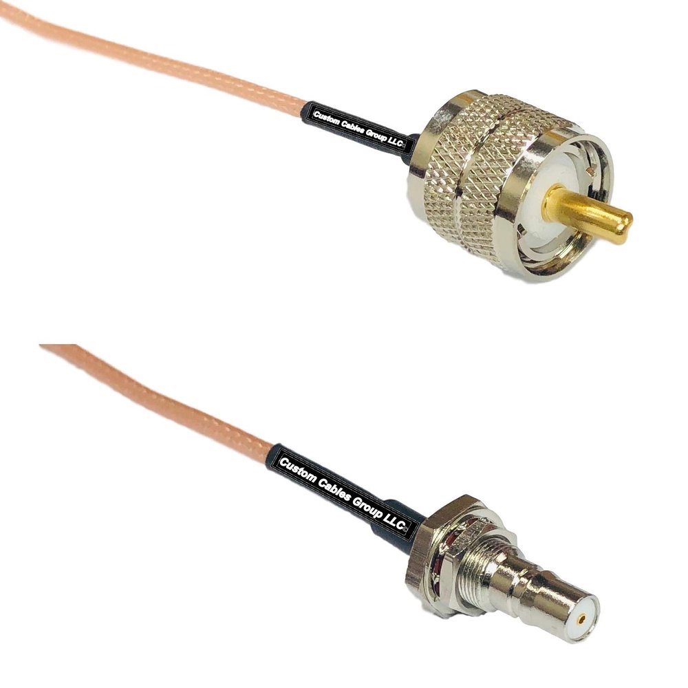 3 feet RG316 PL259 UHF Male to QMA Female Bulkhead RF Pigtail Coaxial Cable