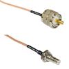 3 feet RG316 PL259 UHF Male to QMA Female Bulkhead RF Pigtail Coaxial Cable view 1