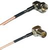 0.5 feet RG316 F Male Angle to DVB Pal Male Angle RF Pigtail Coaxial Cable view 1