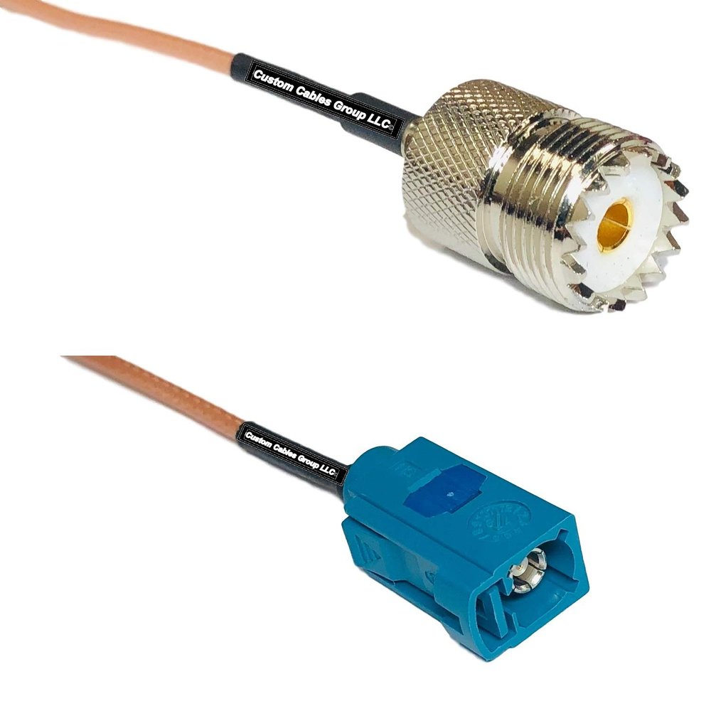 0.5 feet RG316 SO239 UHF Female to Fakra Z Female RF Pigtail Coaxial Cable