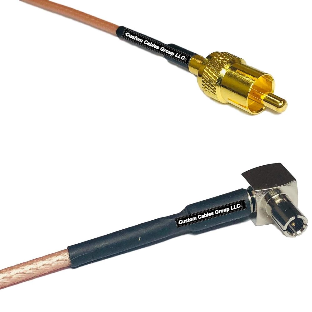 0.5 feet RG316 RCA Male to TS9 Angle Male RF Pigtail Coaxial Cable