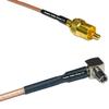 0.5 feet RG316 RCA Male to TS9 Angle Male RF Pigtail Coaxial Cable view 1