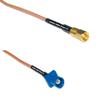 0.5 feet RG316 SMC Female to Fakra C Male RF Pigtail Coaxial Cable view 1