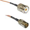 0.5 feet RG316 SO239 UHF Female to DVB TV Pal Female RF Pigtail Coaxial Cable view 1