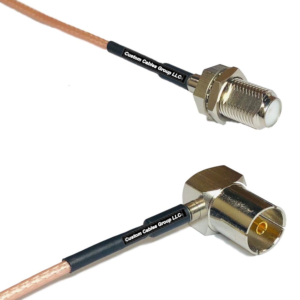 0.5 feet RG316 F Female to DVB Pal Female Angle RF Pigtail Coaxial Cable