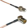 0.5 feet RG316 F Female to DVB Pal Female Angle RF Pigtail Coaxial Cable view 1