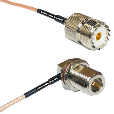 0.5 feet RG316 SO239 UHF Female to N Female Bulkhead Angle RF Pigtail Coaxial Cable