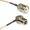 0.5 feet RG316 SO239 UHF Female to N Female Bulkhead Angle RF Pigtail Coaxial Cable view 1