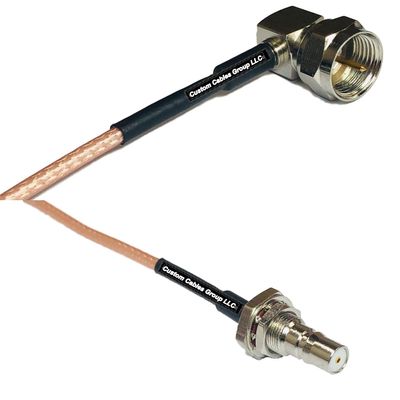 0.5 feet RG316 F Male Angle to QMA Female Bulkhead RF Pigtail Coaxial Cable