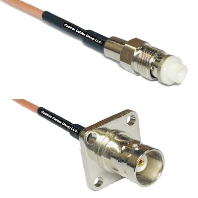 0.5 feet RG316 FME Female to BNC Flange Female RF Pigtail Coaxial Cable